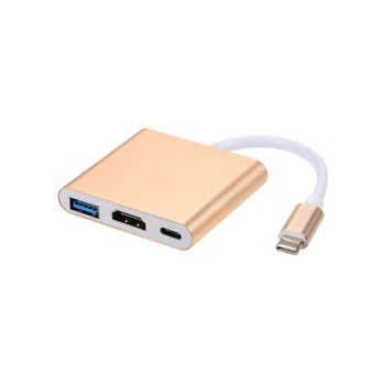 USB 3.1 Tipas-C su USB 3.0/ HD/ Tipas-C HUB USB-C 3-in-1 Adapteris Raktu Dock Laidas 
