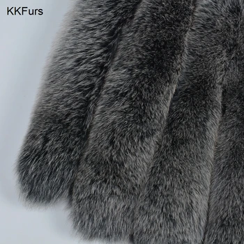 JKKFURS Mados Stilius Moterys Kailio Liemenė Nekilnojamojo Fox Fur & mongolijos Avių Kailis Šiltas Gilet Rudenį, Žiemą, Mažmeninės / Didmeninės S7260