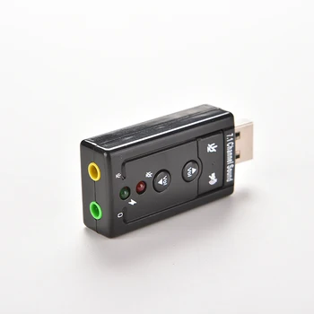 Naujas 1PC Išorinė USB GARSO GARSO KORTELĖS ADAPTERIS, VIRTUALUS 7.1 ch USB 2.0 Mic Garsiakalbių Garso Mikrofoną su Ausinėmis, 3.5 mm Lizdas Skaičiuoklė