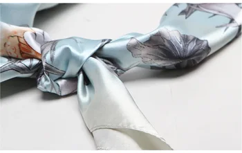 2020 90x90 Gėlių Lotus Universalus moterų Šilko ruoželinį Satino skara aikštėje kaklaraištis Hairband ponios foulard femme rankšluostį bufanda skara