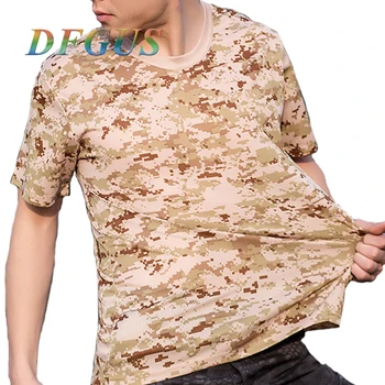 DFGUS Naujas Kamufliažas T-shirt Vyrai Kvėpuojantis Armijos Taktinis Kovoti Marškinėliai Karinės Sausas Camo Stovykla Tees-ACU