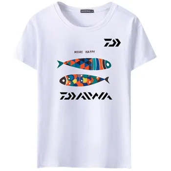 Daiwa Minkštas Quick Dry Žvejybos trumpomis rankovėmis Jersey Medvilnės Žvejams, Žūklės Megztiniai Žvejybos Apranga Kvėpuojantis Žvejybos T-Shirt