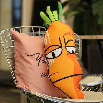 3D morkų pagalvę pliušinis žaislas išraiška ridikas pagalvėlė juosmens parama, nuimamas vaikų Dienos dovanų