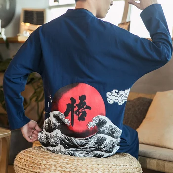 Retro Kinijos vėjo nušvitimą žodis krano raudona saulė spausdinimo ilgomis rankovėmis marškinėliai kelnės dviejų dalių didelio dydžio arbata
