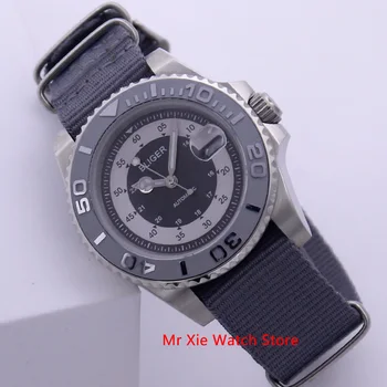 Bliger 40mm Automatinis Mechaninė Mens Watch Prabanga Safyro Stiklas Laikrodžio Šviesos Vandeniui Nailono Diržas Kalendorius Laikrodis Vyrams