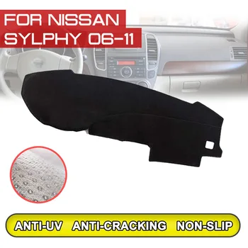 Automobilio prietaisų Skydelio Kilimėlis Nissan Sylphy 2006 m. 2007 m. 2008 M. 2009 M. 2010 m. 2011 Anti-purvinas, neslidžia Brūkšnys Apima Kilimėlis UV Apsauga Atspalvis