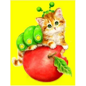 Diamond Siuvinėjimo Apple kačių nuotraukos 