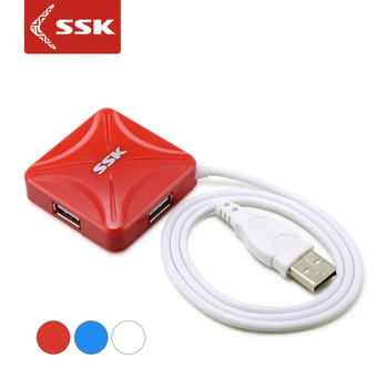 SSK USB2.0 4 Uostai KONCENTRATORIUS 1.2 m Laidas Įkrovimo Adapteris Duomenų Kabelis 480Mbps Įkrovimo Lizdas Splitter Nešiojamas Planšetinio kompiuterio Pelės SHU027