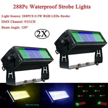 2vnt/daug 105W Vandeniui LED Strobe Šviesos Lauko 288Pcs LED RGB 3IN1 LED Blykstės Apšvietimą Etape Šalies Muzikos DJ Aktyvus Apšvietimas