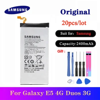20pcs/daug Baterijos EB-BE500ABE Samsung Galaxy E5 E500 E500H E500F SM-E500 Originalus Li-ion bateria 2400mAh withTools Sandėlyje
