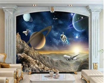 Beibehang Užsakymą tapetai, tapetai 3 d visatos žvaigždėto dangaus fone, sienos, vaikų kambario tapetai, tapetai kambarį
