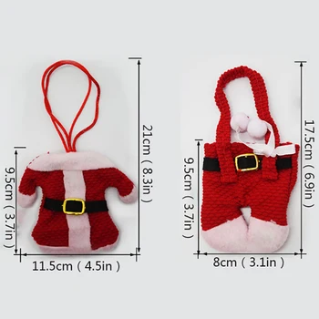 1 Kalėdinė Dekoracija Gerb. Ponia Claus Santa Kelnes Peilis, Šakutė Maišeliai, Stalo Įrankių Krepšys