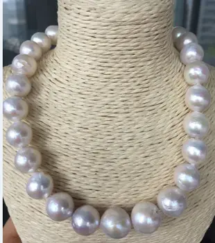 Klasikinis 12-13mm didžiulis pietų jūros balta perlų vėrinį 18inch k