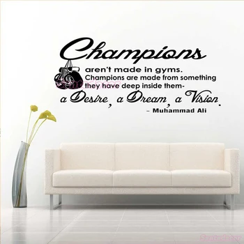 Lipdukai Čempionai nėra Padaryta Salėse Muhammad Ali Citata jam prilygintą išsilavinimą Meno, Lipdukas Kambarį, Sporto salę, Sienų Dekoras Plakatas 29 cm x 65 cm