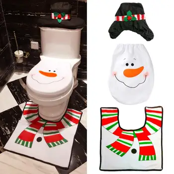 Kalėdų dekoracijas išskirtinį patogus flannelette Santa Claus sniego briedžių tualeto rinkinys iš keturių kalėdų papuošalai