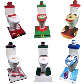 Kalėdų dekoracijas išskirtinį patogus flannelette Santa Claus sniego briedžių tualeto rinkinys iš keturių kalėdų papuošalai