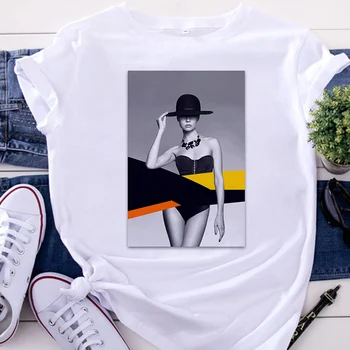 Moterų Harajuku Trumpas Rankovės Pankų Drabužių Streetwear T-Shirt Mados Miela Asmenybė, Moteris, Šiaurės Derliaus Meno Pirnt Marškinėliai
