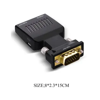 1080P HDMI Female VGA Male Video Converter su Audio Adapteris Signalo HDMI-VGA Garso Perdavimo Adapteris, skirtas kompiuteris
