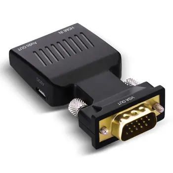 1080P HDMI Female VGA Male Video Converter su Audio Adapteris Signalo HDMI-VGA Garso Perdavimo Adapteris, skirtas kompiuteris