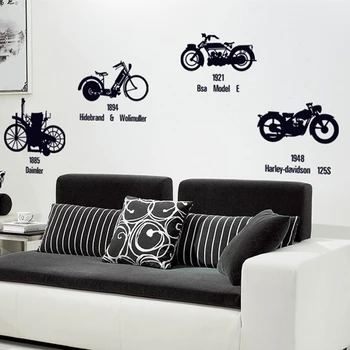 Senovinių motociklų nuoma Sienų Lipdukai kambarį Namų Dekoro Meno Tapetai, fone, apdailos Retro Nuimamas lipdukas plakatas