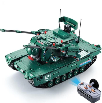Karinės serijos bakas blocks1498Pcs 2.4 G RC tankai Blokai Rinkiniai Žaislas Plytų bakas Modelis 