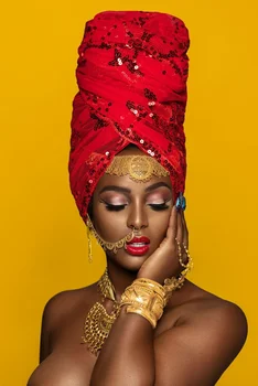 Tapybos Drobės Juoda ir Aukso Seksualus Lūpų Nuogas Afrikos Meno Moteris, Plakatų ir grafikos Sienos Nuotrauka už Kambarį Dekoro