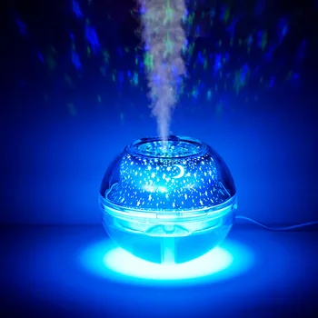 Crystal Projekcija Drėkintuvas spalvotu LED Nakties Šviesos Mutil Spalva Projekcija Oro Valymo Drėkintuvas Naktį Šviesos Dekoras