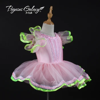 Naujas Atvykimo Rankovių Vaikų Mergaičių Kontrastingos Rožinė Princesė Vaikams Baleto Tutu Suknelė Mergaitėms Etape Šokiai, Kostiumai B-6332