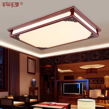 Kinijos lubų lempa stačiakampio formos LED kambarį lempos restoranas medžio masyvo akrilo miegamojo lempa studijų lubų šviesos wl4251112