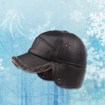 Nauji Klasikiniai vyriški Žiemos Skrybėlę Šiltas Ausų Apsauga Plius Aksomo Storio vidutinio Amžiaus Pagyvenusių žmonių Odos Beisbolo kepuraitę