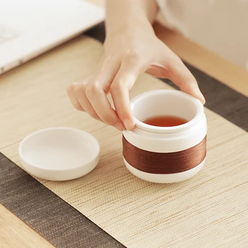 Raundas Keramikos karalienė Pu'er Filtras arbatos puodelio keraminiai puodeliai office puodeliai dovana kelionės kung fu arbatos 250ML