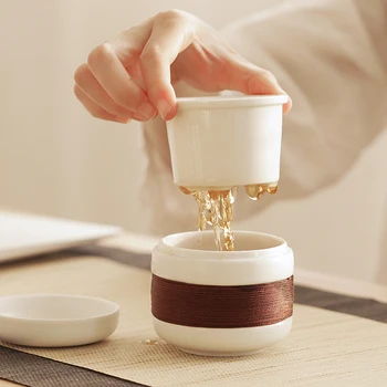 Raundas Keramikos karalienė Pu'er Filtras arbatos puodelio keraminiai puodeliai office puodeliai dovana kelionės kung fu arbatos 250ML