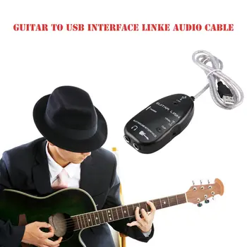 Elektrinė Gitara Nuorodą USB Audio Kabelis Sąsaja Guitarlink Sukelti Kompiuteris PC MAC MP3 Įrašymo XP Tvarkyklės Programinė įranga Karšto