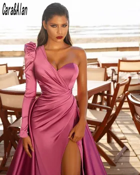 Elegantiškas arabų Padalinta Undinė vakarinę Suknelę 2021 Vieną Petį ilgomis Rankovėmis Promenadzie Suknelė Moterims Šaliai, skraistės de soirée de mariage