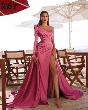 Elegantiškas arabų Padalinta Undinė vakarinę Suknelę 2021 Vieną Petį ilgomis Rankovėmis Promenadzie Suknelė Moterims Šaliai, skraistės de soirée de mariage