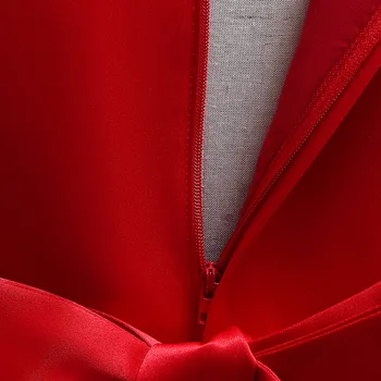 Aukštos Kokybės-Line Scoop Raudona Satino Gėlių mergaičių Suknelės su Perlų Prom Vakarą Mergina Dress 2021