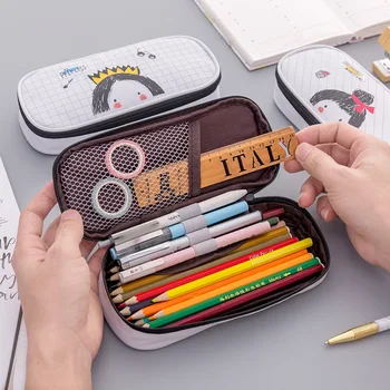Paprastas rankų-dažytos pieštukų dėžutė mokyklos pieštuko atveju krepšys Mažų Šviežių animacinių filmų kanceliarinės prekės krepšys saugojimo krepšys