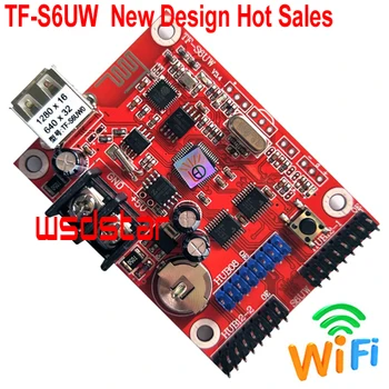 TF-S6UW 1280*16 640*16 640*32 320*32 1*HUB08 & 2*HUB12 USB ir WIFI Vieną & Dual spalvų LED valdiklis kortelės Naujų Karšto Pardavimo