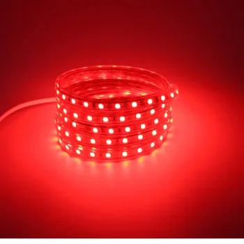 Fita LED 220 Voltų 5050 LED Šviesos Juostelės Juostelės Europos Standarto Maitinimo Laido Šilta / Šalta balta Raudona Mėlyna, Miegamojo Kambarį