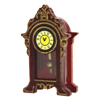 1:12 Mini Medinių Lėlių Miniatiūriniai Priedai Švytuoklinis Laikrodis Imitavimo Modelis Baldai, Žaislai