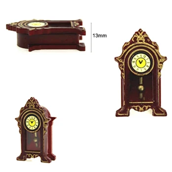 1:12 Mini Medinių Lėlių Miniatiūriniai Priedai Švytuoklinis Laikrodis Imitavimo Modelis Baldai, Žaislai