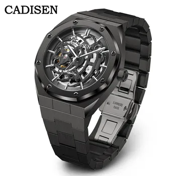 Naujas CADISEN vyriški Mechaniniai Laikrodžiai Automatinis laikrodžiai Top Brand Prabangių laikrodžių verslo atsparus vandeniui 100M Vyrų Žiūrėti reloj hombre