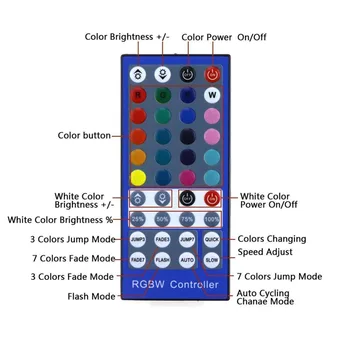 Led Valdiklis 40 Klavišus RGBW LED Juostos Valdiklis, Reguliatorius DC12-24V Už 5050smd RGBW/RGBWW LED Šviesos Juostelės