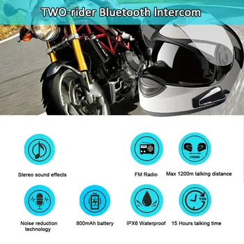 T9S Motociklų laisvų Rankų įranga 1000M Motociklo Šalmas Walkie Talkie Mikrofonas Motociklo Walkie Talkie Sistema