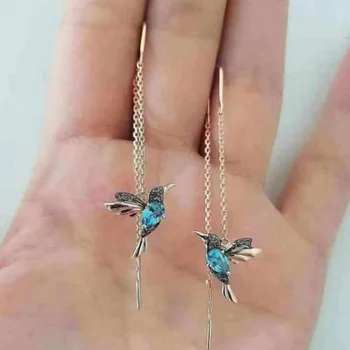 Kinų stiliaus neapibrėžta skleisti sparnus paukščio auskarai Gana temperamentas paukščių inkrustacijos auskarai moterims pristatyti, bižuterijos