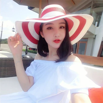 2020 Metų Vasaros Mados Moterų Stiliaus Saulės Skrybėlę Dryžuotas Turas Paplūdimio Šiaudų Kibirą Skrybėlės Paprastą Skėtį Nuo Saulės Skrybėlę