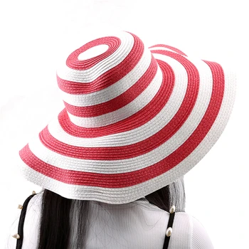 2020 Metų Vasaros Mados Moterų Stiliaus Saulės Skrybėlę Dryžuotas Turas Paplūdimio Šiaudų Kibirą Skrybėlės Paprastą Skėtį Nuo Saulės Skrybėlę