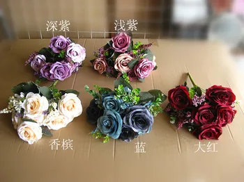 [11] šakutės gamintojas akcijas C rožių spalvų derinys aukštos kokybės šilko žaliavos gėlių modeliavimas ultra-už prieinamą kainą