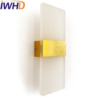 IWHD Aliuminio LED Apšvietimas Sienos Lempos, Miegamojo Alifatiniai Modernios Sienos Sconce Įrenginiai Kambarį Restoranas Aplique Luz Sumalti