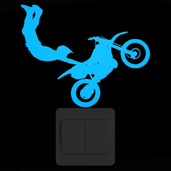Animacinių filmų Motociklą Švyti Tamsoje Perjungti Lipdukas, Decal, Vaikų Kambario Sienų Apdaila Šviesos Lipdukas Motociklo Dekoro Lipduko